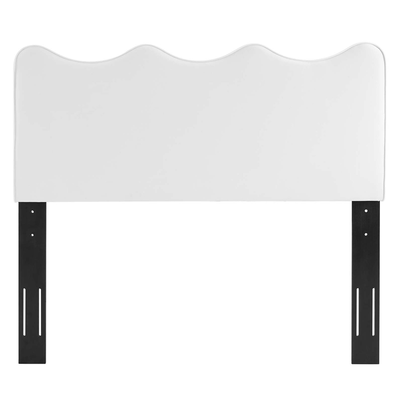 Pemberly Row Performance Velvet Full/Queen Headboard in White