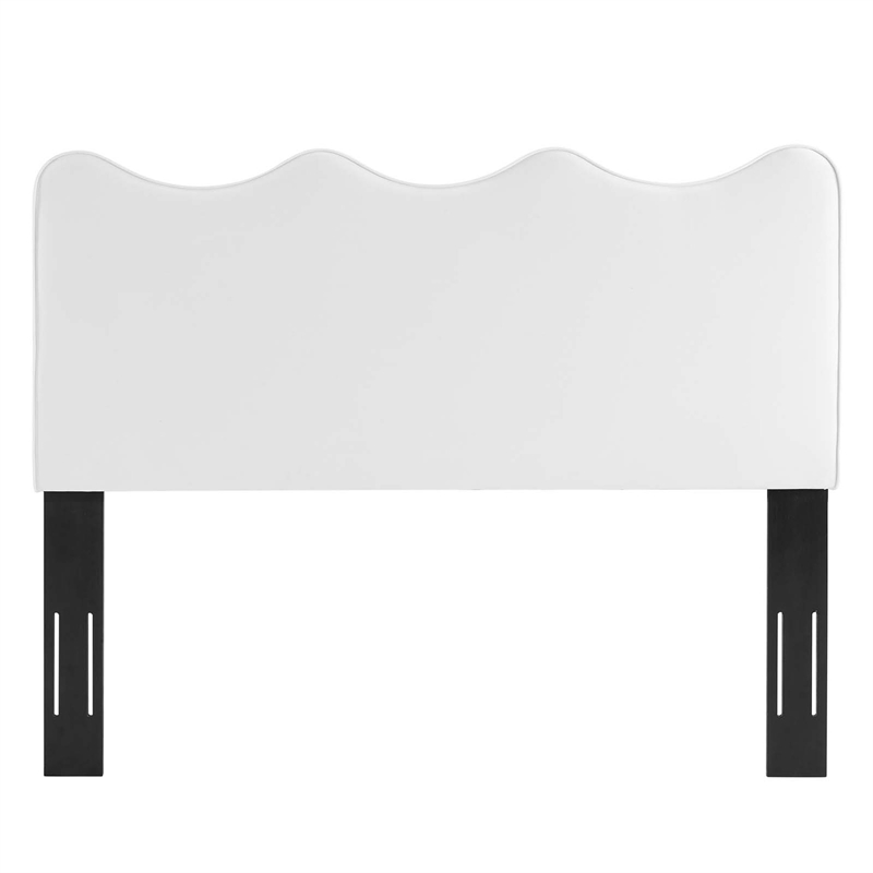 Pemberly Row Performance Velvet Full/Queen Headboard in White