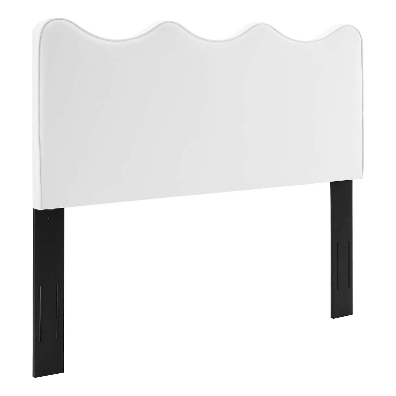 Pemberly Row Performance Velvet Full/Queen Headboard in White