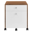 Pemberly Row Modern Wood & Plastic File Cabinet in Walnut/White