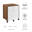Pemberly Row Modern Wood & Plastic File Cabinet in Walnut/White