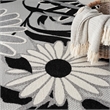 Pemberly Row 9' x 12' Black White Fabric Contemporary Area Rug