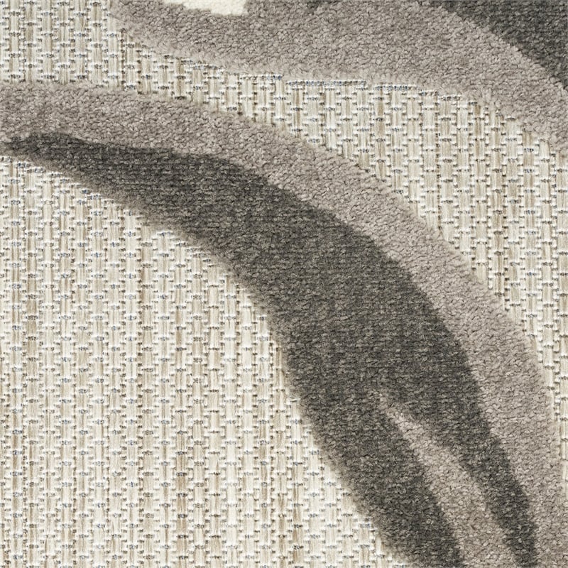 Pemberly Row Contemporary 4' x 6' Beige Fabric Contemporary Area Rug