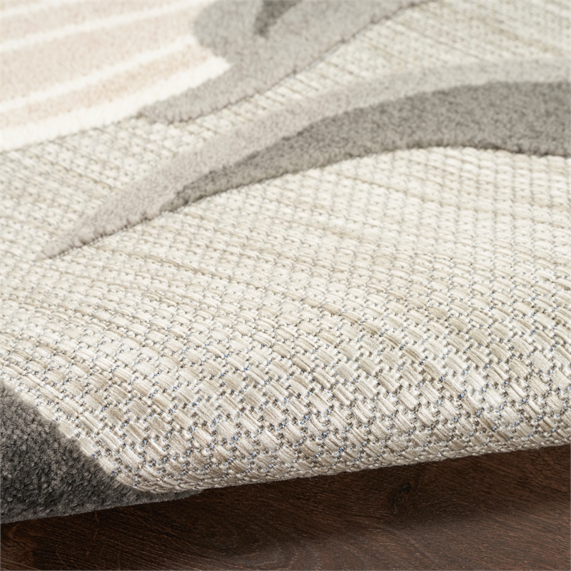 Pemberly Row Contemporary 4' x 6' Beige Fabric Contemporary Area Rug