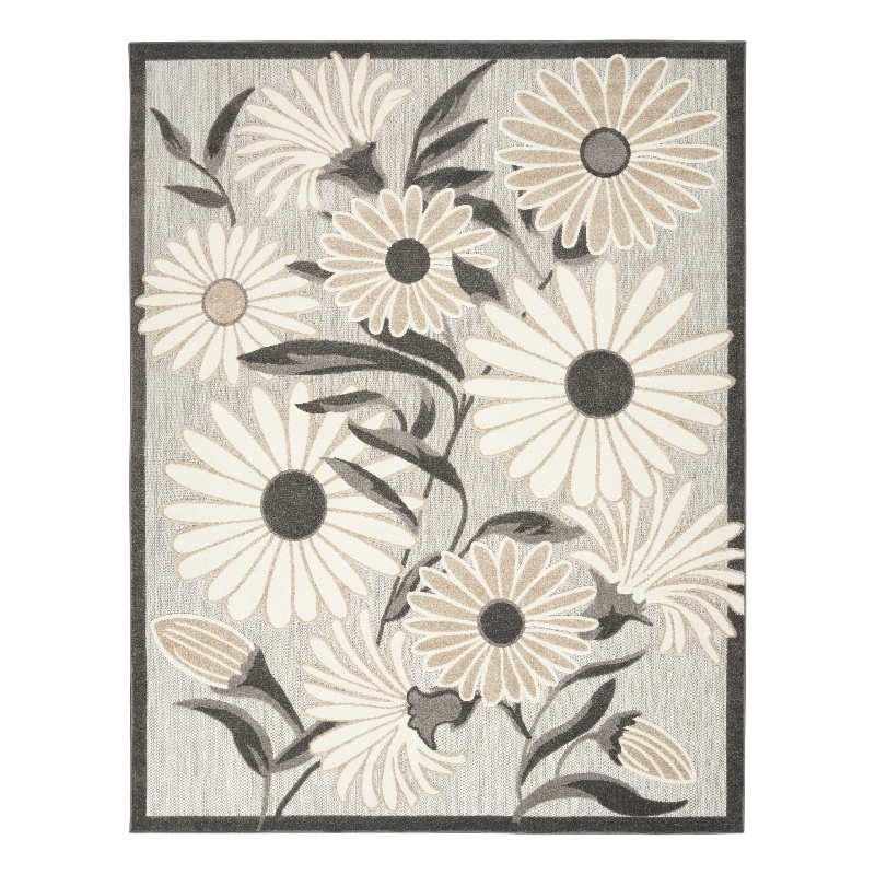 Pemberly Row Contemporary 4' x 6' Beige Fabric Contemporary Area Rug