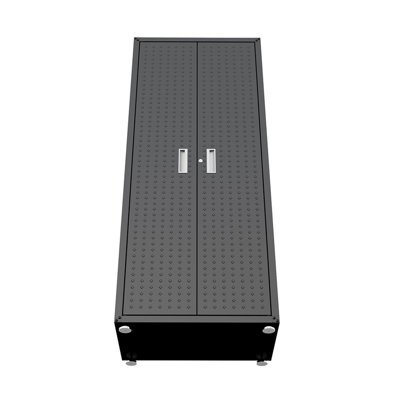 Pemberly Row Contemporary Tall Metal Garage Cabinet in Charcoal