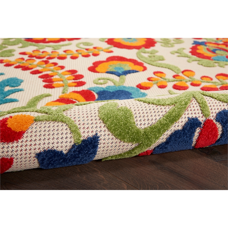 Pemberly Row Contemporary 12' x 15' Multicolor Fabric Farmhouse Area Rug