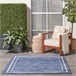 Pemberly Row 5' x Square Navy/Ivory Contemporary Indoor/Outdoor Rug
