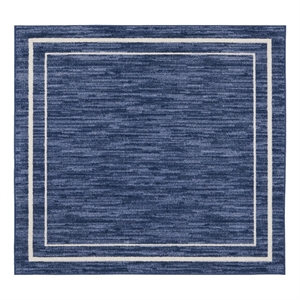 Pemberly Row 5' x Square Navy/Ivory Contemporary Indoor/Outdoor Rug
