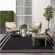 Pemberly Row 10' x 14' Black Ivory Contemporary Indoor/Outdoor Rug