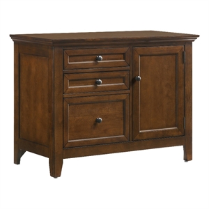 Pemberly Row Home Office 41&quot Transitional Wood Credenza - Brown