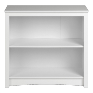Pemberly Row 2-Shelf White Engineered Wood Standard Bookcase