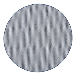 Pemberly Row Contemporary 4' Round Ivory Blue Fabric Modern Area Rug