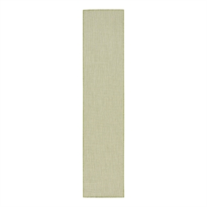 Pemberly Row Contemporary 8' Runner Ivory Green Fabric Modern Area Rug
