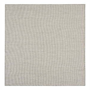 Pemberly Row Contemporary 6' Square Ivory Silver Fabric Modern Area Rug