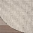Pemberly Row Contemporary 8' Round Ivory Silver Fabric Modern Area Rug