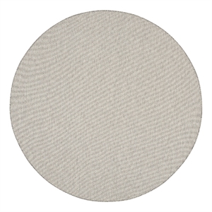 Pemberly Row Contemporary 8' Round Ivory Silver Fabric Modern Area Rug