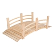 Pemberly Row Cedar Wood Garden Bridge with Handle Rails in Beige