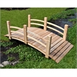 Pemberly Row Cedar Wood Garden Bridge with Handle Rails in Beige