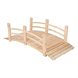 Pemberly Row Cedar Wood Garden Bridge with Handle Rails in Beige