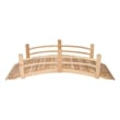 Pemberly Row Cedar Wood Garden Bridge with Handle Rails in Beige