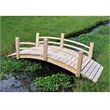 Pemberly Row Cedar Wood Garden Bridge with Handle Rails in Beige