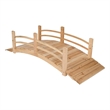 Pemberly Row Cedar Wood Garden Bridge with Handle Rails in Beige