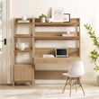 Pemberly Row 2-Piece Modern Style Wood Office Desk and Bookshelf - Oak