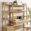 Pemberly Row 2-Piece Modern Style Wood Office Desk and Bookshelf - Oak
