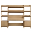 Pemberly Row 3-Piece Modern Style Wood Office Desk and Bookshelf - Oak