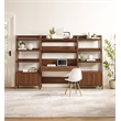 Pemberly Row 3-Piece Wood Office Desk and Bookshelf in Walnut