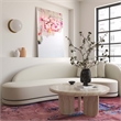 Pemberly Row Contemporary Concrete Round Coffee Table in Tan