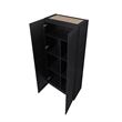 Pemberly Row Contemporary Engineered Wood Storage Closet in Black