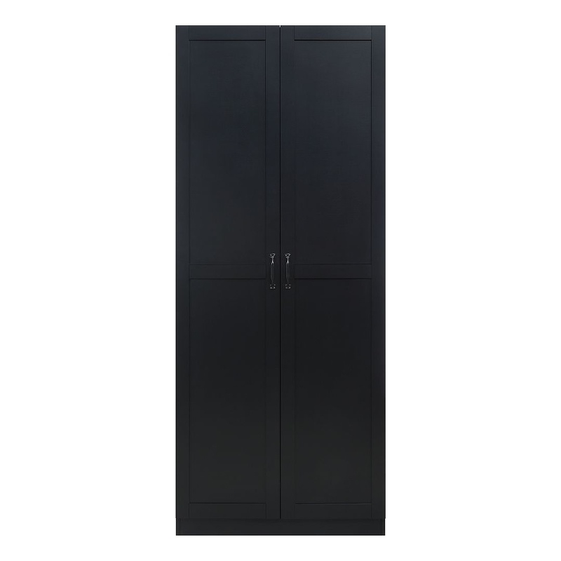 Pemberly Row Contemporary Engineered Wood Storage Closet in Black