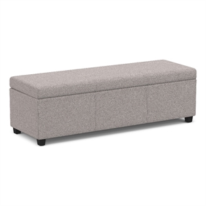 Pemberly Row Contemporary Fabric & Wood Storage Ottoman Bench in Gray