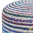Pemberly Row Contemporary Round Pouf in Blue Finish Braided Jute