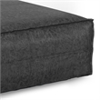 Pemberly Row Square Pouf in Distressed Black Vegan Faux Leather