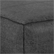 Pemberly Row Square Pouf in Distressed Black Vegan Faux Leather