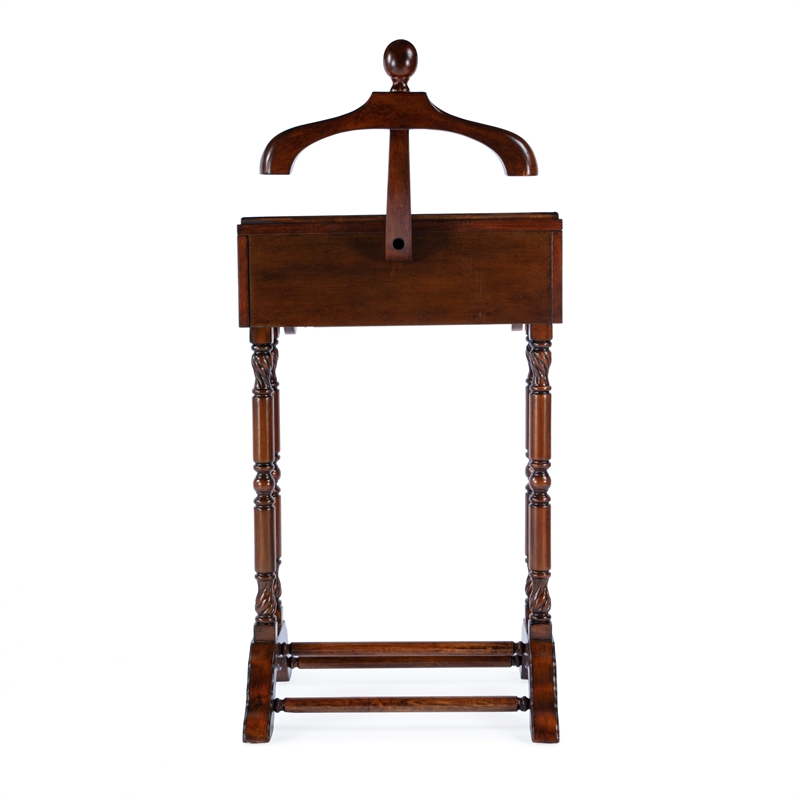 Pemberly Row Contemporary Clothing Valet Stand - Medium Brown
