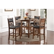Pemberly Row Contemporary 5-Piece Transitional Wood Dining Set in Brown
