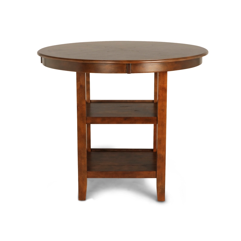Pemberly Row Contemporary 5-Piece Transitional Wood Dining Set in Brown