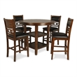 Pemberly Row Contemporary 5-Piece Transitional Wood Dining Set in Brown