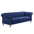 Pemberly Row 2-Piece Crystal Velvet Loveseat & Sofa Set in Royal Blue