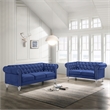 Pemberly Row 2-Piece Crystal Velvet Loveseat & Sofa Set in Royal Blue
