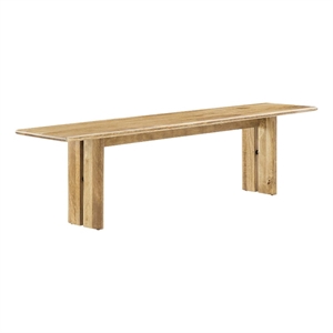Pemberly Row 18.5&quot Wood Bench with Adjustable Foot Pads in Oak