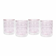 Pemberly Row Waves Transitional Glass Water Glasses in Blush (Set of 4)