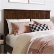 Pemberly Row Full Coastal Solid Wood Panel Headboard in Walnut