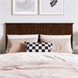 Pemberly Row Full Coastal Solid Wood Panel Headboard in Walnut