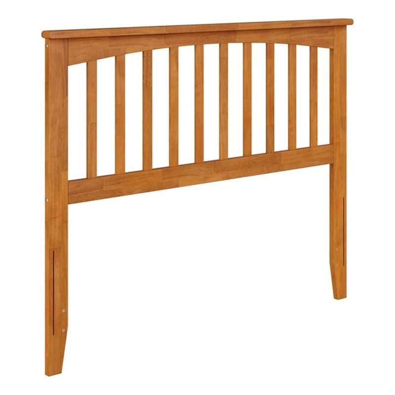 Pemberly Row Mission Full Wood Headboard in Light Toffee