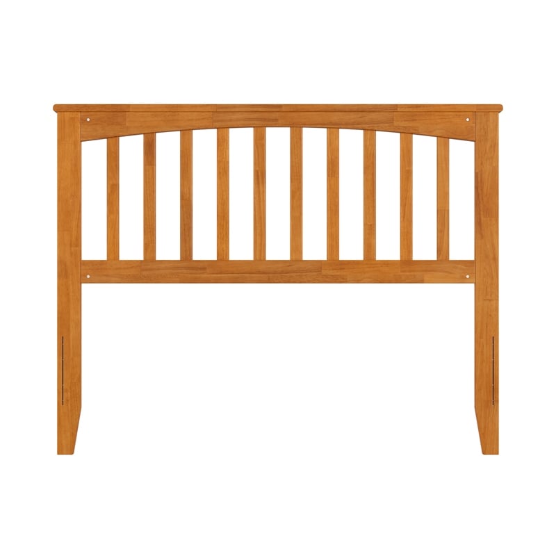 Pemberly Row Mission Full Wood Headboard in Light Toffee